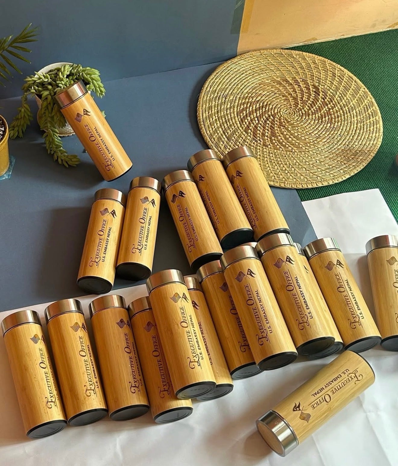 Custom Engraved Bamboo Water Bottle