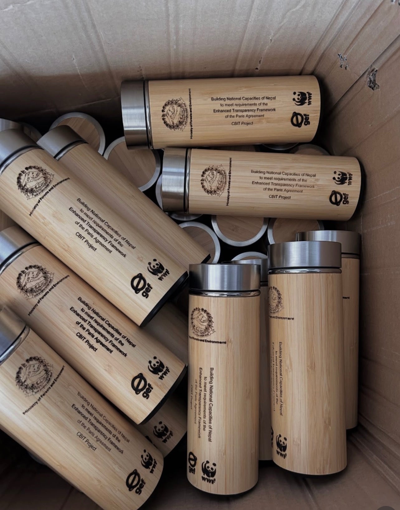 Custom Engraved Bamboo Water Bottle